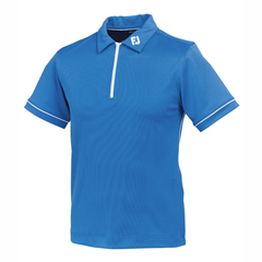 FootJoy JUNIOR Stretch Pique Zip With Piping Polo Shirt